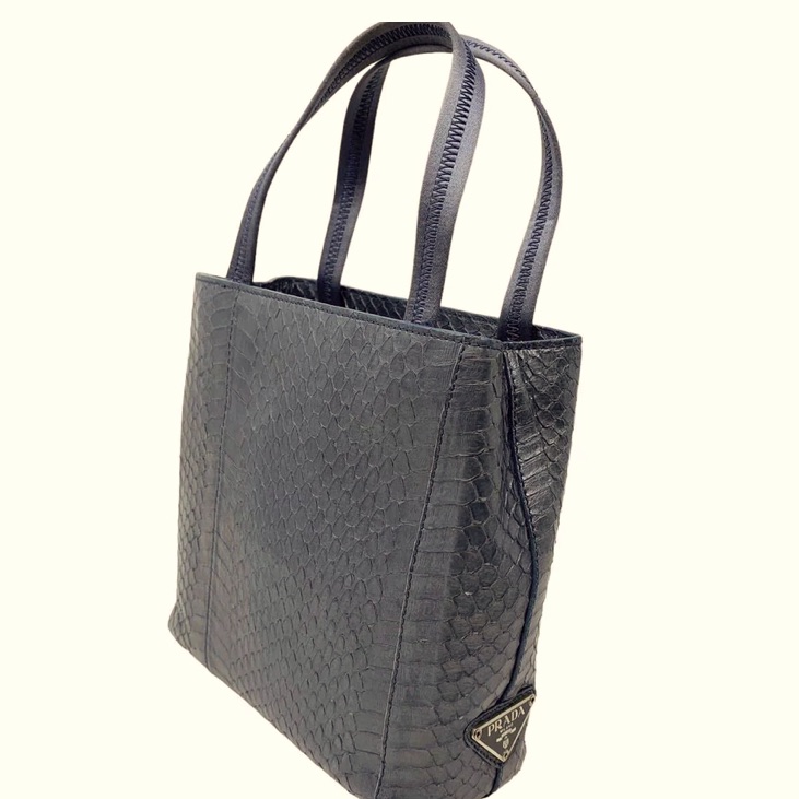 Prada Black Python Mini Tote